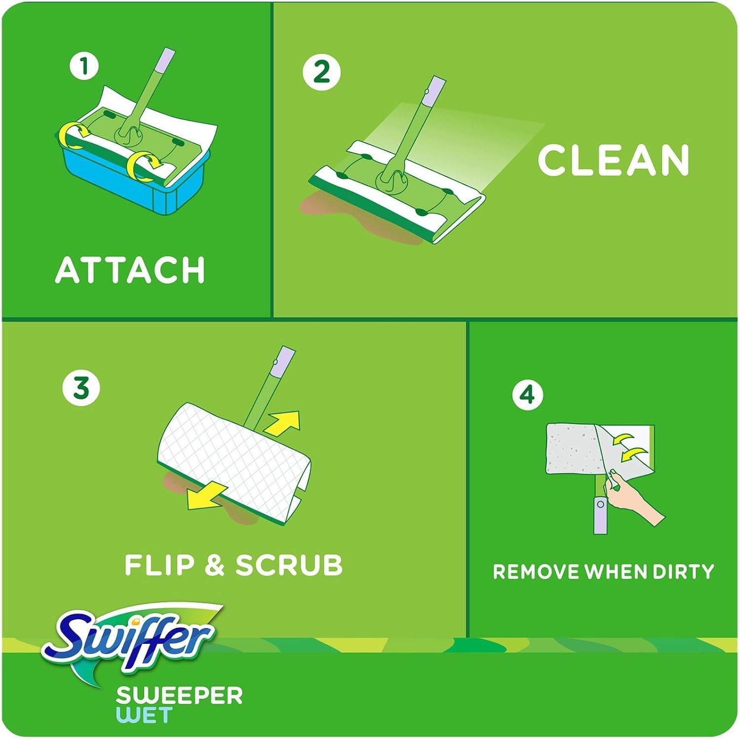 Swiffer PG-3231 Sweeper Wet Mopping Cloth Refill - Open Window Fresh - 24 ct