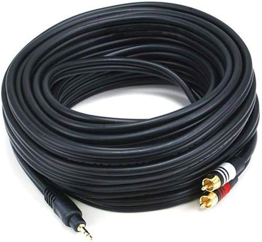 Monoprice Premium 3.5mm Stereo Male to 2 RCA Male Audio Cable, 22AWG Gold Plated
