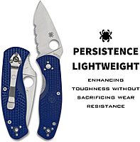 Spyderco Persistence Lightweight Folding Pocket Knife with 2.75 Inch CPM S35VN Steel Blade and Blue FRN Handle - CombinationEdge - C136PSBL