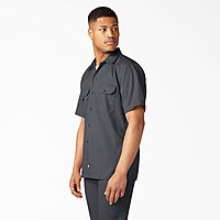 DICKIES Men's Short Sleeve Twill Work Shirt - Button-Front