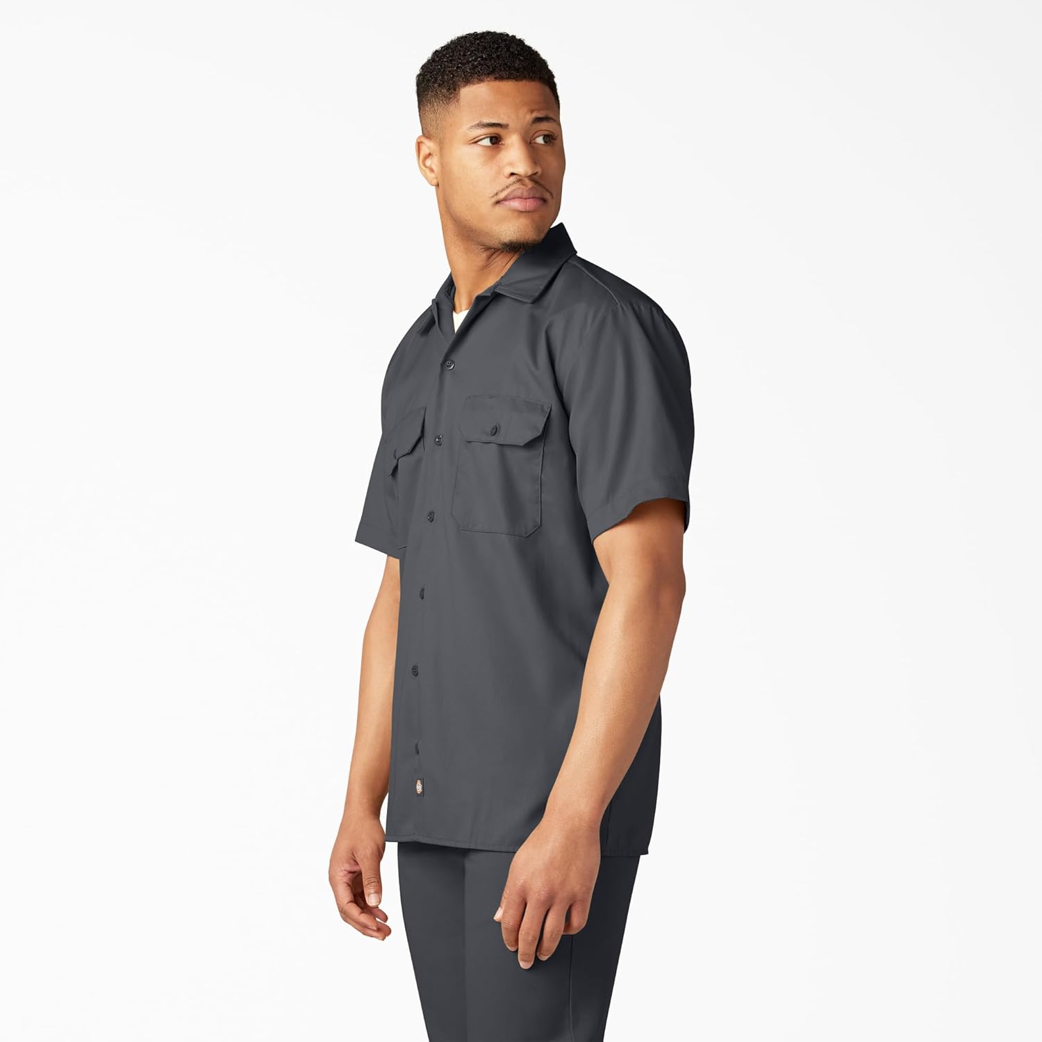 DICKIES Men's Short Sleeve Twill Work Shirt - Button-Front