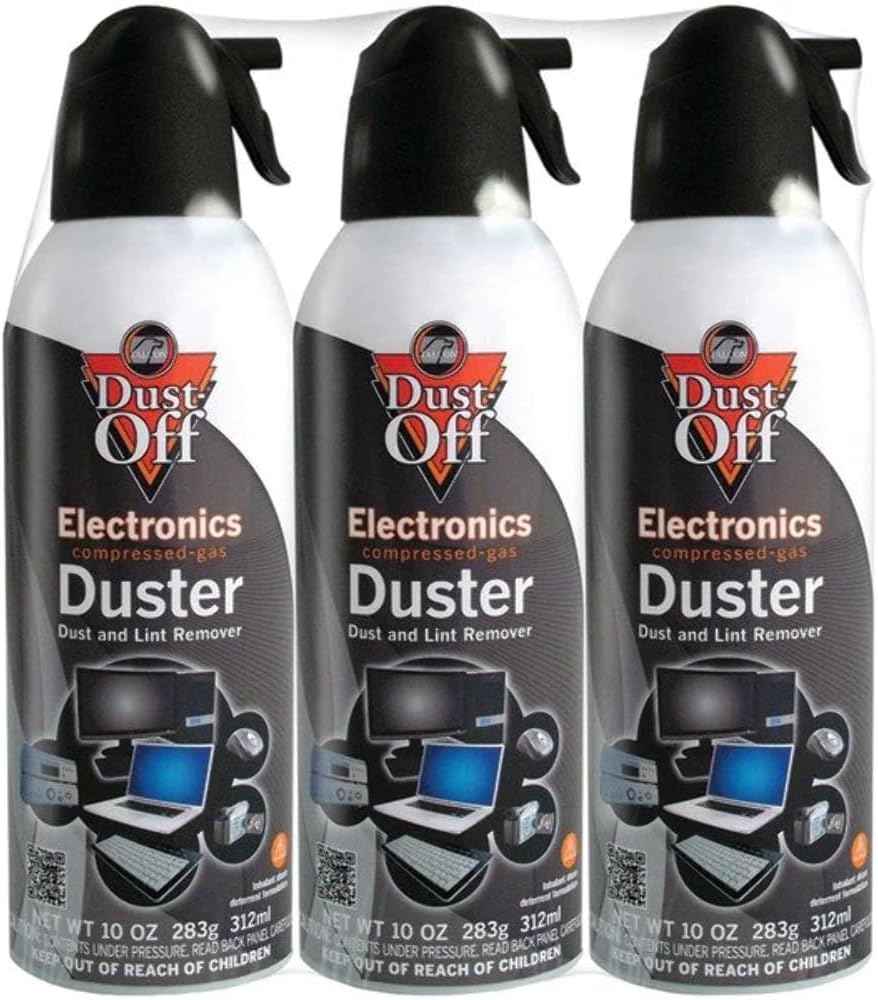 Dust-Off Falcon Compressed Gas (152a) Disposable Cleaning Duster 3 Count, 10 oz. Can (DPSXL3), Black