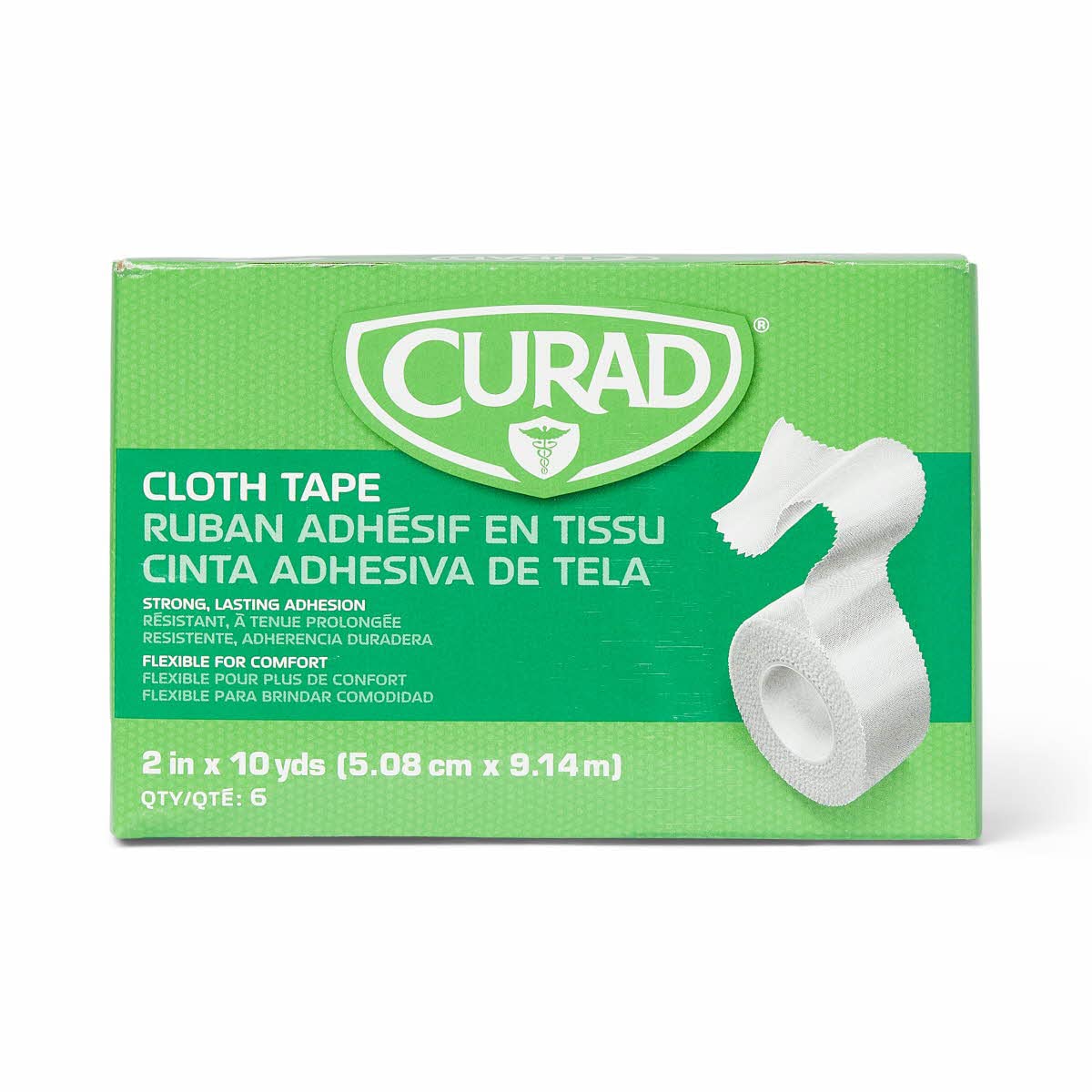 CURAD Cloth Silk Adhesive Medical Tape, 2 Inch x 10 Yard Roll, Box of 6 2" x 10 yd (Pack of 6)