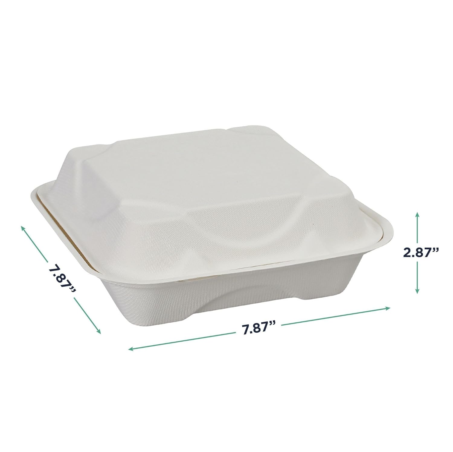 Eco-Products Compostable Bagasse Molded-Fiber Hinged Clamshell Containers