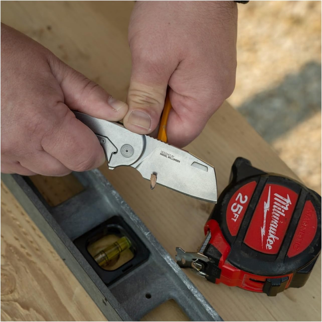 SOG Stout FLK Cleaver Daily Carry Folding Knives | G10 & Steel Handle | CRYO D2 Steel Blade | Short-Blade Frame Lock Folder