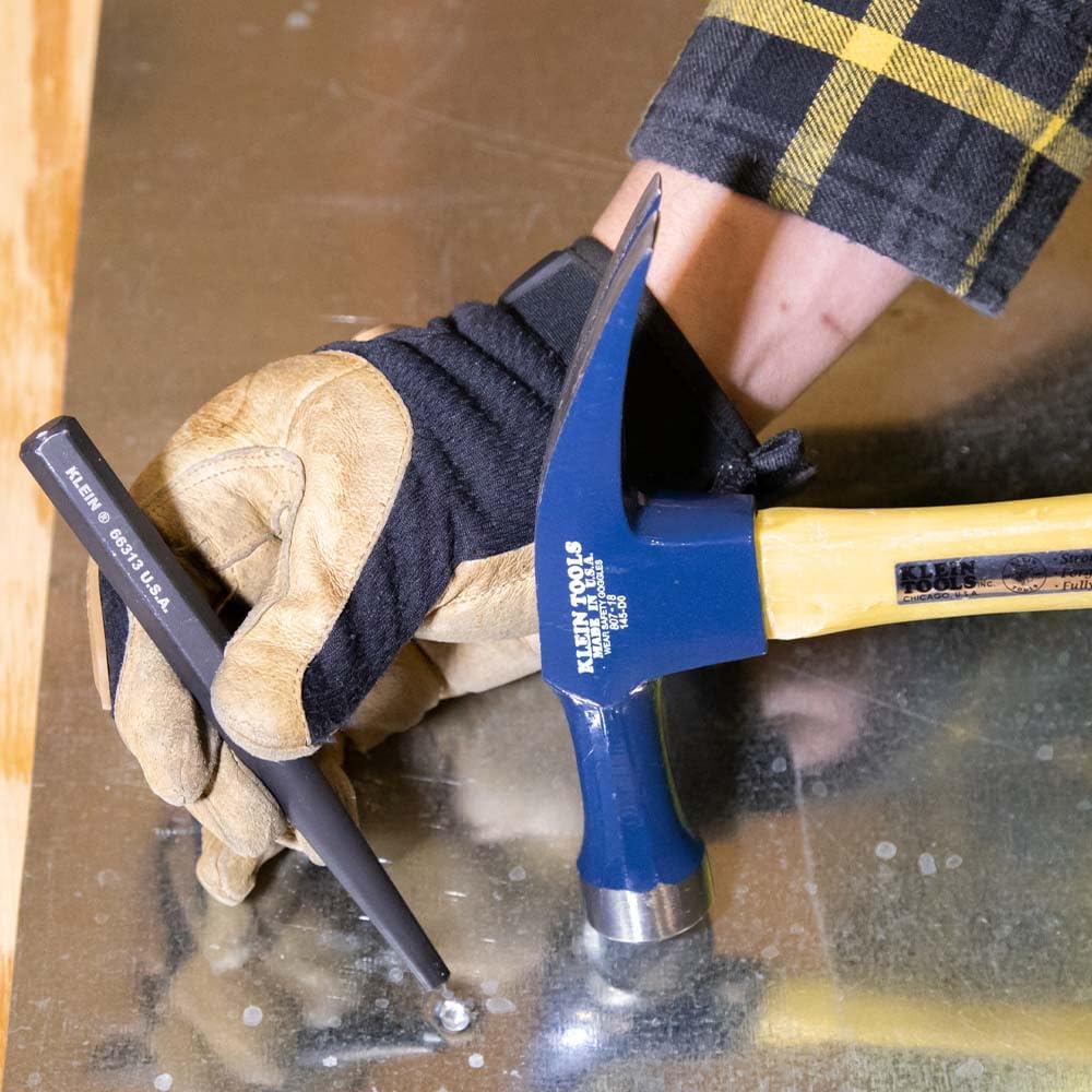 Klein Tools 66313 1/2-Inch Center Punch, 6-Inch Length, Made in USA 6-Inch by 1/2-Inch