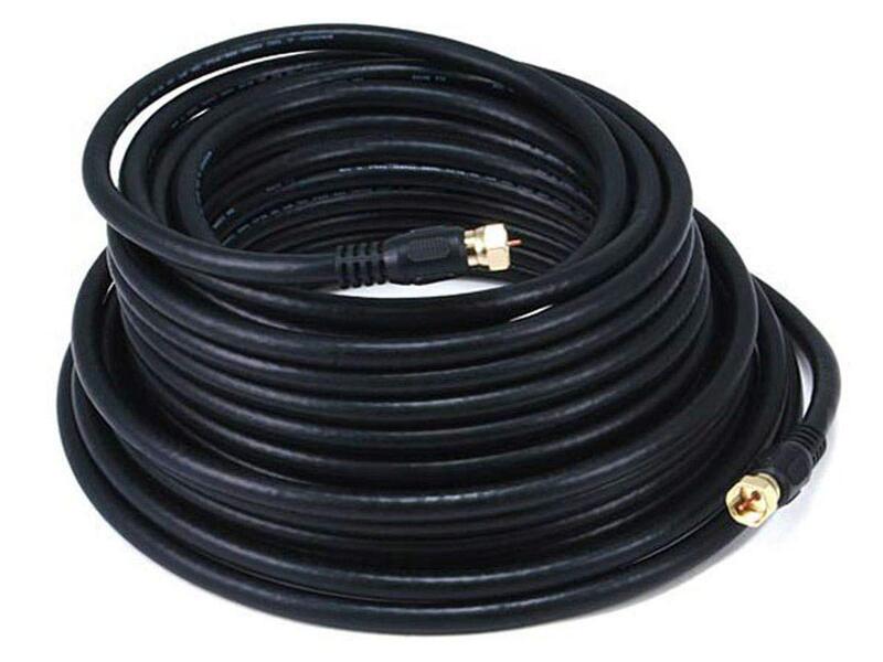 Monoprice RG6 Quad Shield CL2 Coaxial Cable with F-Type Connector