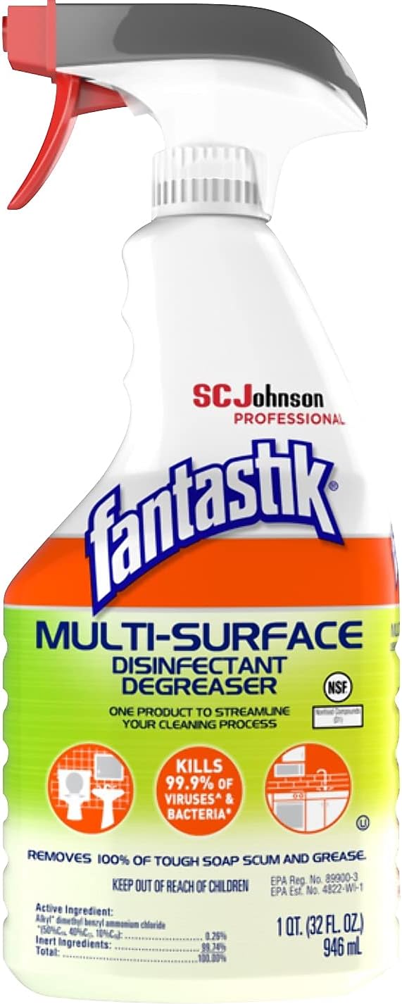 Fantastik SC Johnson Professional Disinfectant Degreaser, Fresh Scent, 32 Oz 1 Count (Pack of 1)