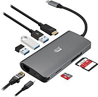 USB C Docking Station Multiport Adapter Type C Hub HDMI Support 4K, RJ45 Ethernet Port, 100W PD Charging, 3*USB, SD/TF Card Reader (TAA Compliant)