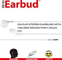 Maxell 190599 Dynamic Sound Wired Lightweight Extended Use Design Stereo Ear Bud - White (Value) 1 Standard Packaging