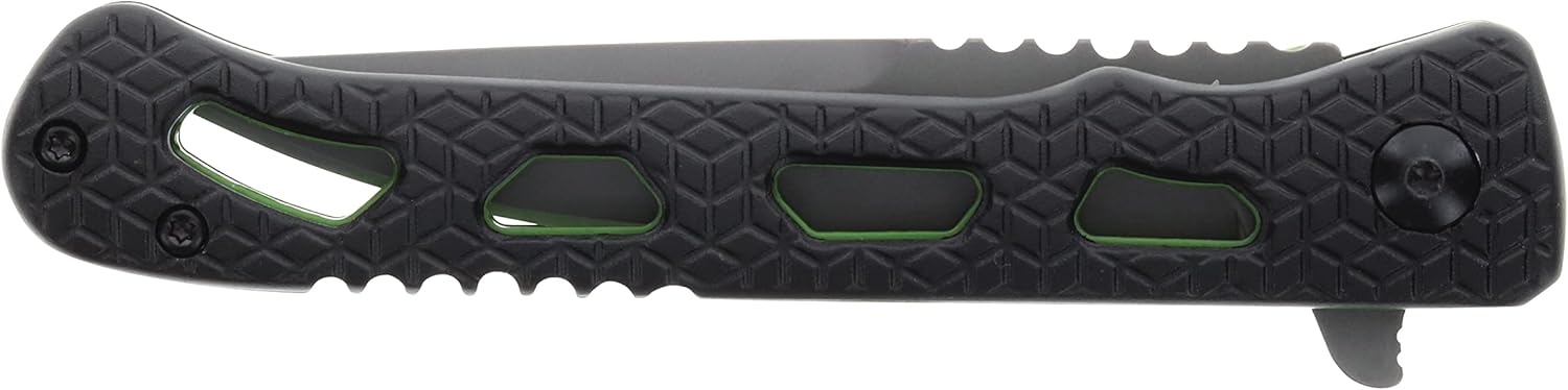 Schrade Delta Class Inert CLR 8in with 3.5in AUS-10 Steel Blade and Aluminum Handle for EDC, Black