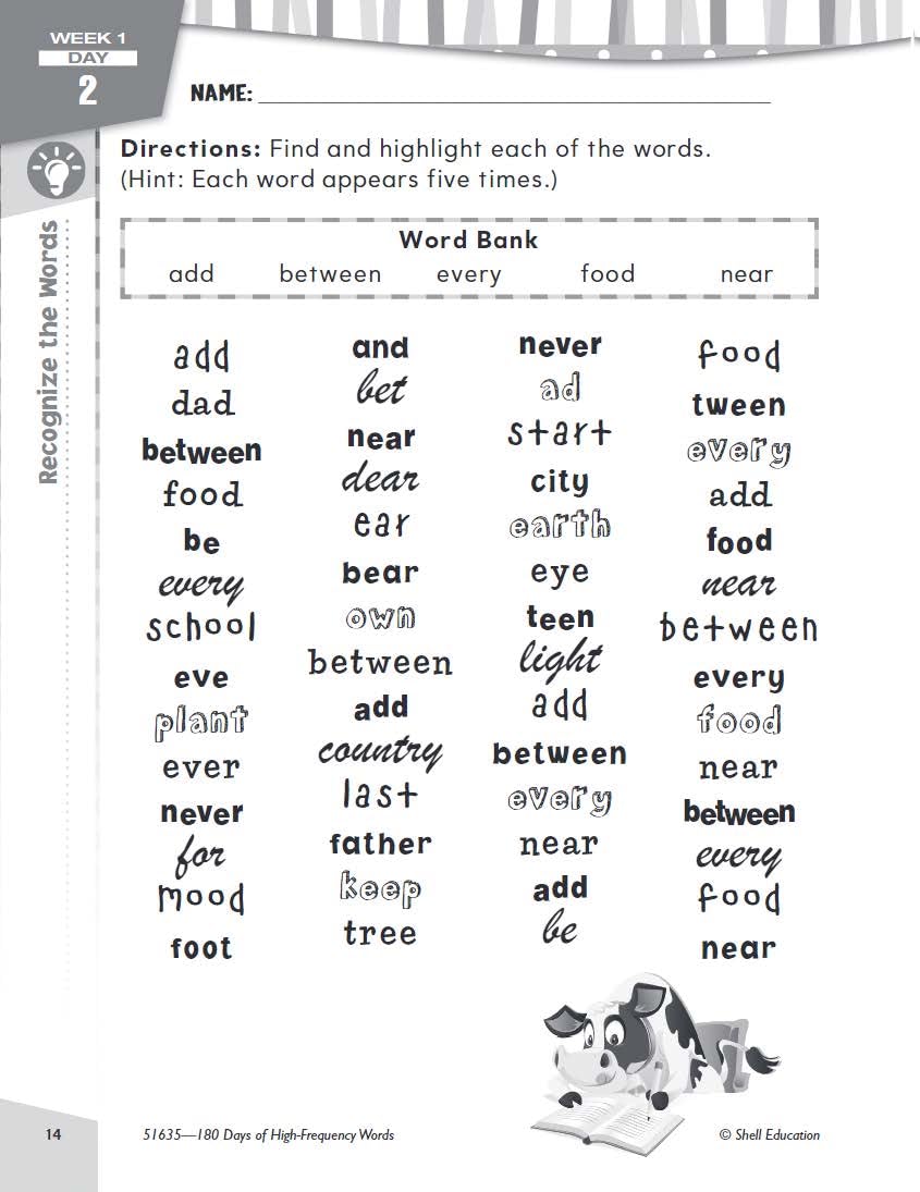 180 Days of High-Frequency Words for Second Grade - Learn to Read Second Grade Workbook