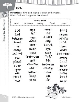 180 Days of High-Frequency Words for Second Grade - Learn to Read Second Grade Workbook