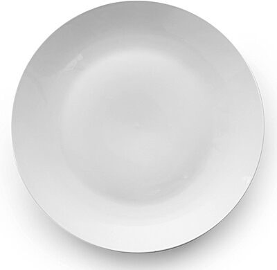Elama White Porcelain Dish Dinnerware Set, 18 Piece, Luna 18 Piece Luna