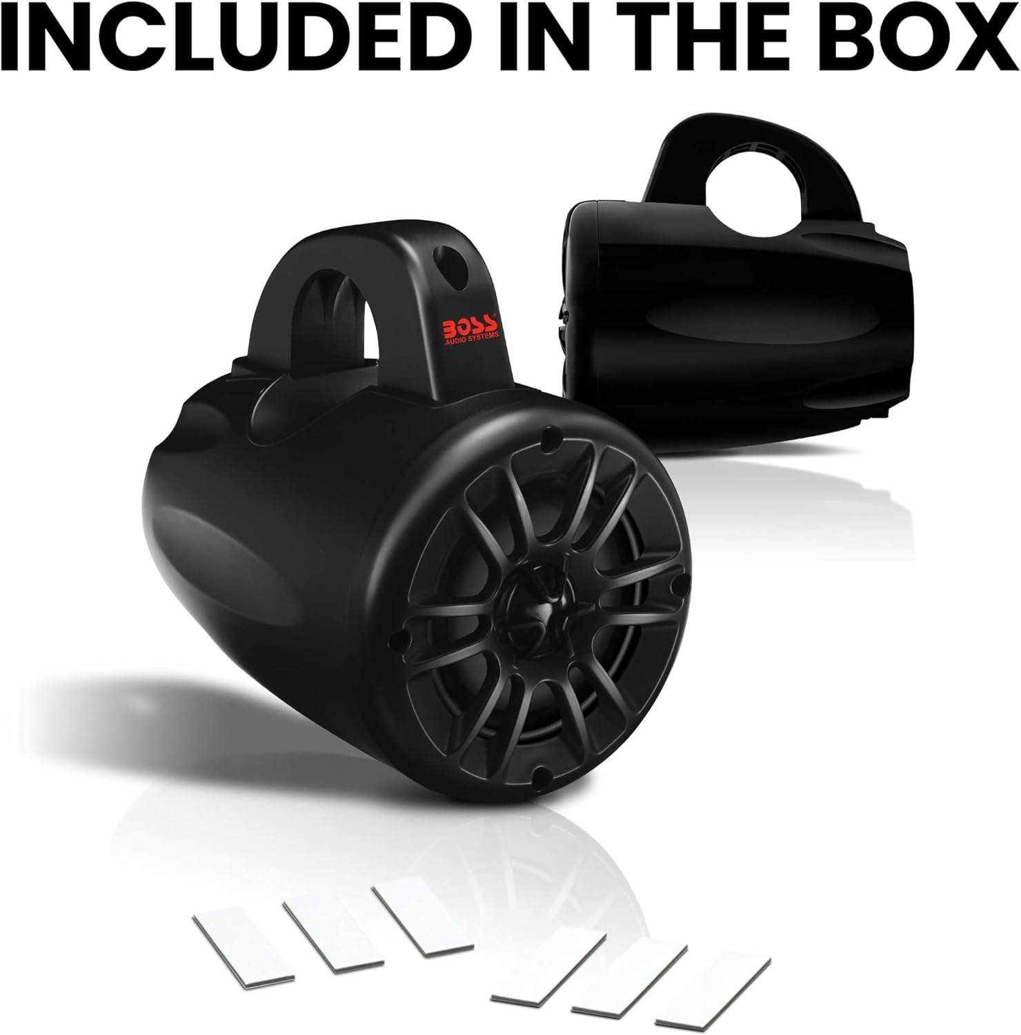 BOSS Audio Systems MRWT40 ATV UTV Marine Weatherproof Waketower System - 4 Inch Stereo Speakers, Full Range, 2 Way, Tweeters