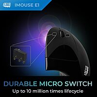 Adesso iMouse E1 Wired Vertical Ergonomic Illuminated Optical 6-Button USB Mouse - Glossy Black, Right-Handed
