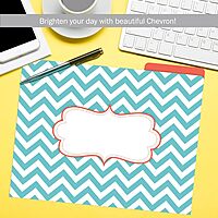 Barker Creek Designer File Folders Set of 12, Beautiful Chevron, Multicolor Chevrons on Outside, Soft Colors on Inside