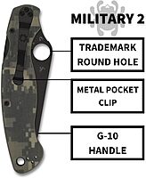 Spyderco Knives Military 2 C36GPCMOBK2 Black S30V Stainless and Camo G-10 Pocket Knife