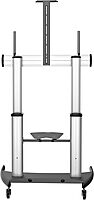 StarTech.com Mobile TV Stand - Heavy Duty TV Cart for 60-100" Display (100kg/220lb) - Height Adjustable Rolling Flat Screen Floor Standing on Wheels - Universal Television Mount w/Shelves (STNDMTV100)