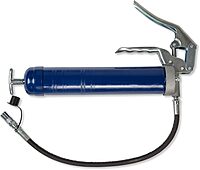 Lincoln 1133 Pistol Grip Grease Gun with 18" Whip Flex Hose and Coupler, 2-Way Loading, 6,000 PSI, One-Hand Operation