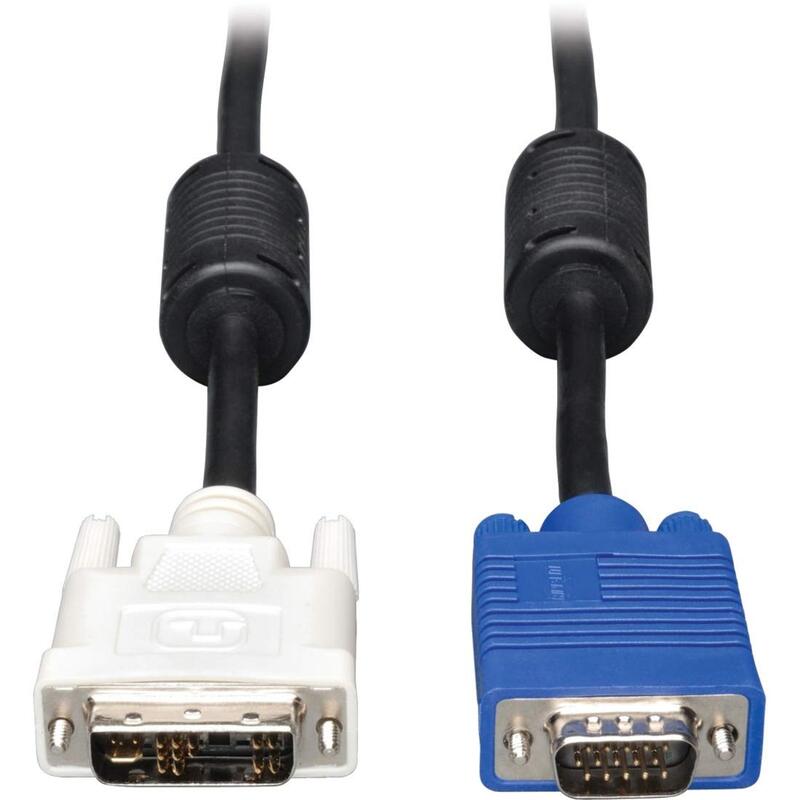 Tripp Lite Display Cable DVI to VGA High Resolution Male Monitor Cable with RGB Coax (DVI-A M to HD15 M)