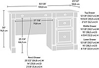 Sauder Palladia Computer Desk with Drawers, Home Office Desk with File Cabinet Storage Drawer - Management, Keyboard Tray