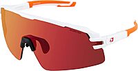Bobster® Flash Cycling Sunglass, Matte White & Orange Frame, Smoke Black Red Revo Lens
