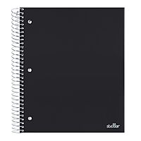 Office Depot® Brand Stellar Poly Notebook, 8-1/2" x 11", 5 Subject, College Ruled, 200 Sheets, Black