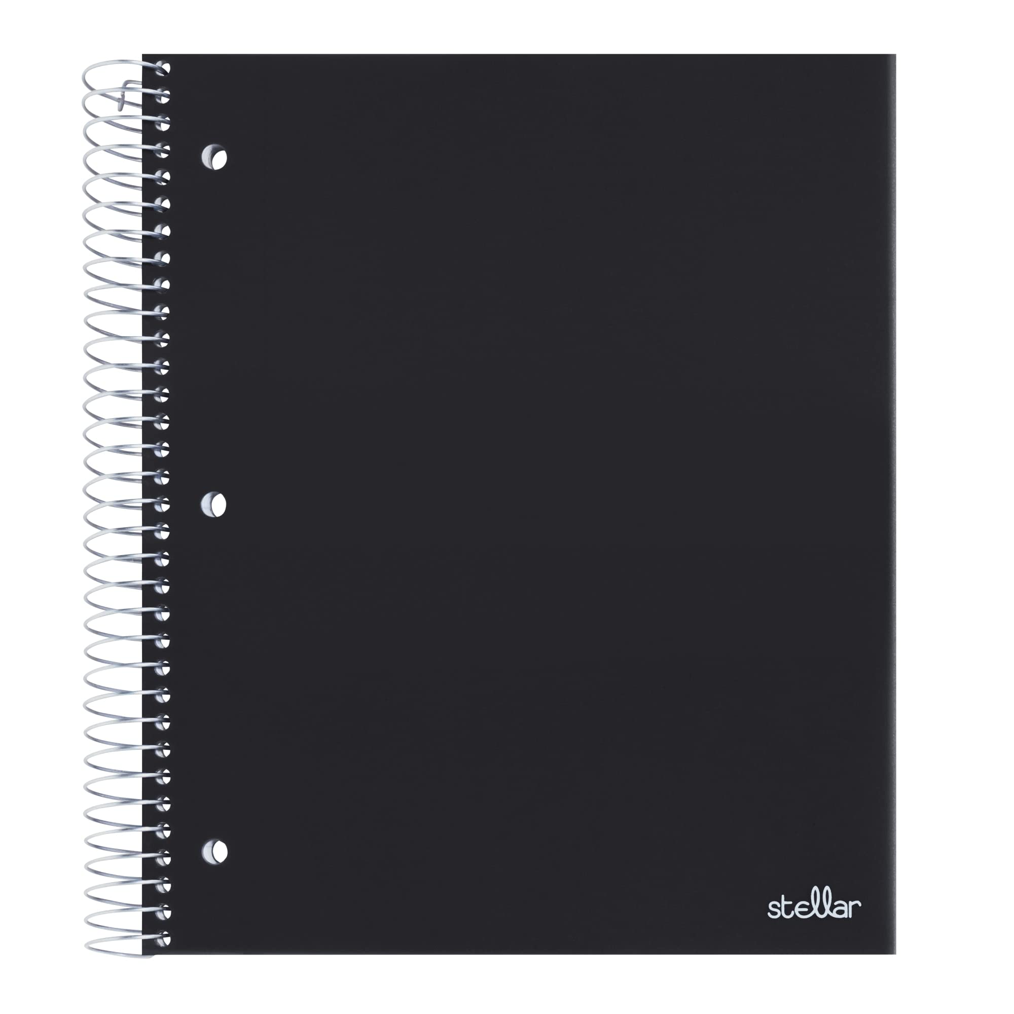 Office Depot® Brand Stellar Poly Notebook, 8-1/2" x 11", 5 Subject, College Ruled, 200 Sheets, Black