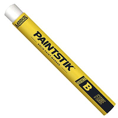 Markal 80420 B Paintstik Solid Paint Ambient Surface Marker, White, Fine Size (Pack of 12)