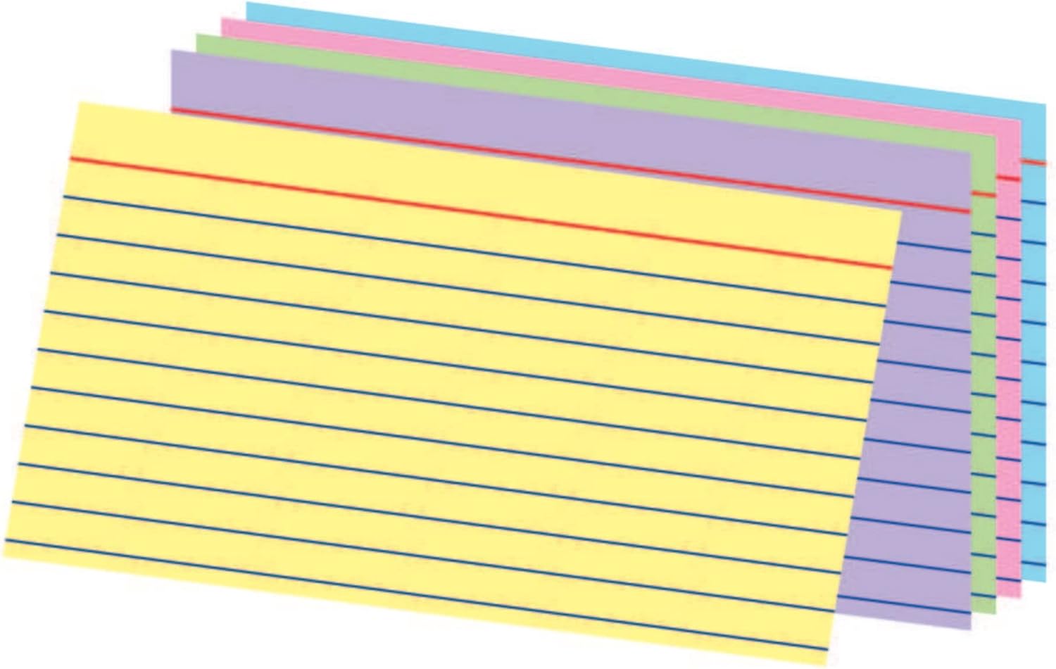 Office Depot® Brand Ruled Rainbow Index Cards, 3" x 5", Assorted Colors, Pack Of 100