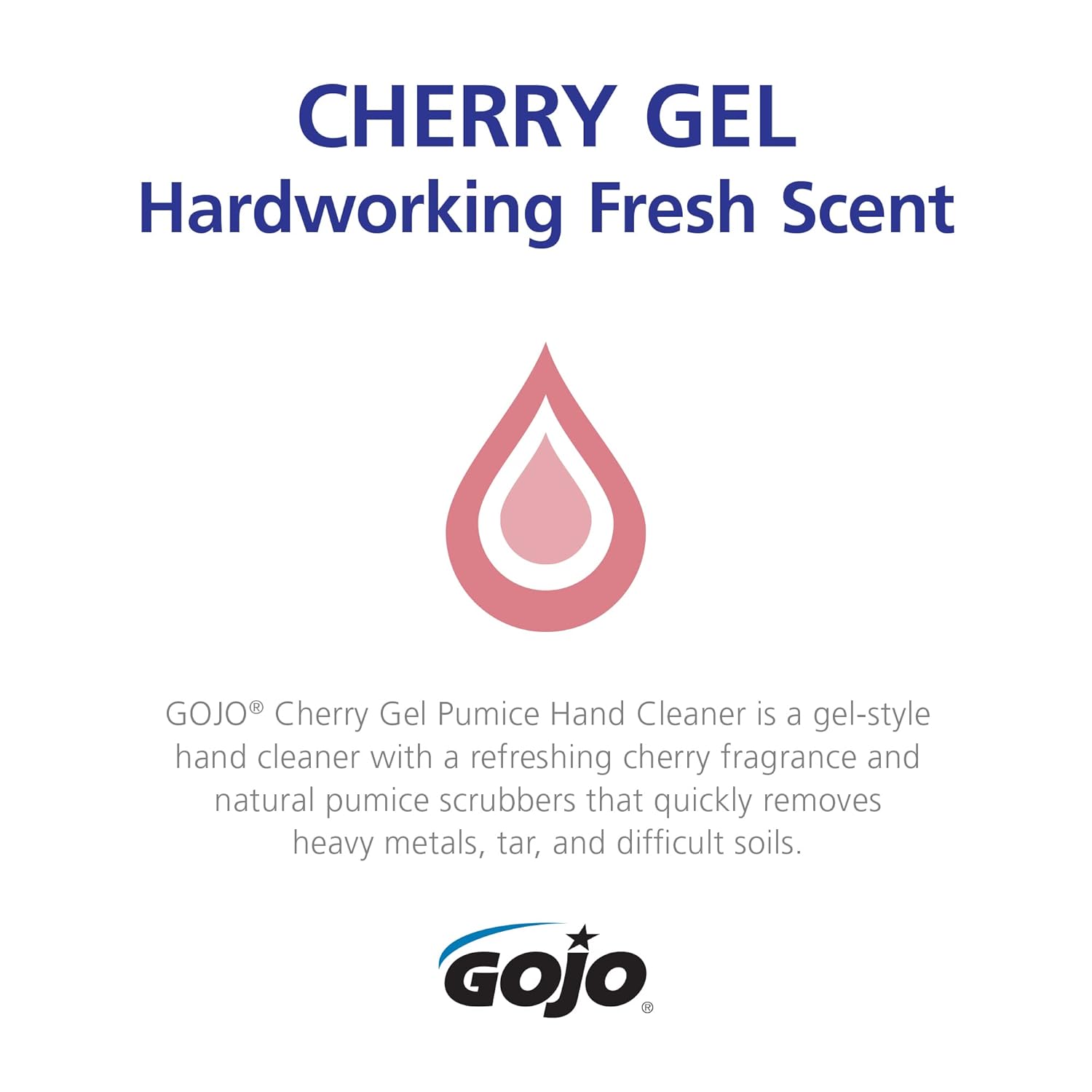 GOJO Cherry Gel Pumice Hand Cleaner Cherry Fragrance, 1 Gallon Hand Cleaner with Pumice in Pump Bottle (Pack of 1)