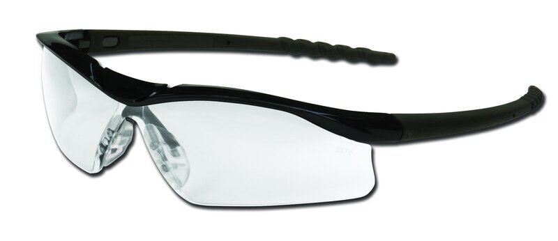 MCR Safety DL110AF Dallas Safety Glasses with Polished Black Frame and Clear Anti-Fog Lens