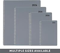 Office Depot Brand Weekly Monthly Appointment Book, 8 1/2" x 11", Silver, January 2026 to December 2026, OD71053026