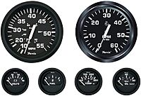 Faria Beede KT9799 Euro Inboard 6-Gauge Boxed Set - Speedometer/Tachometer/Fuel Level/Voltmeter/Water Temp/Oil PSI