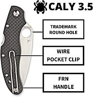 Spyderco Caly Prestige Knife with 3.40" ZDP-189 Stainless Steel Blade and Black Carbon Fiber Handle - PlainEdge - C144CFPE