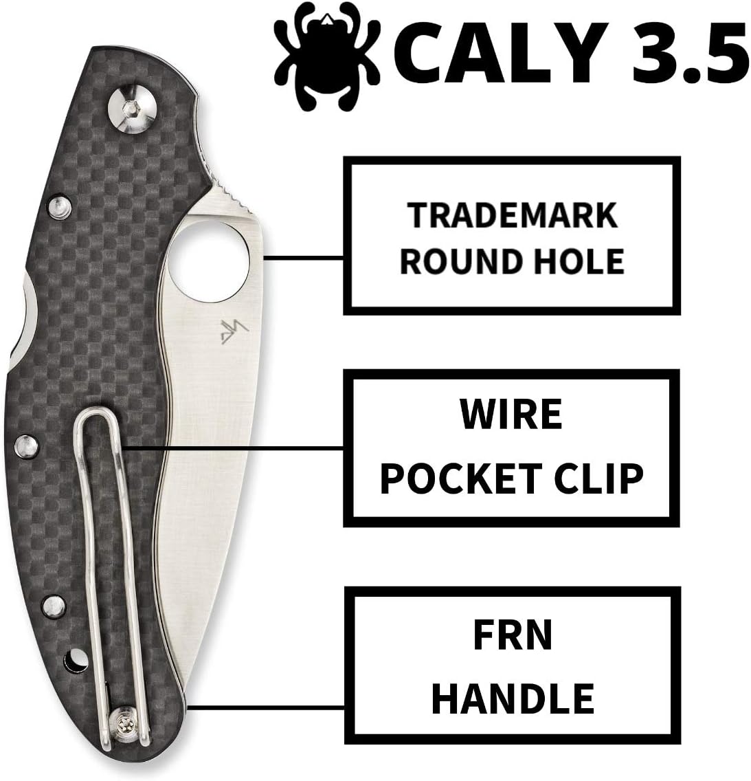 Spyderco Caly Prestige Knife with 3.40" ZDP-189 Stainless Steel Blade and Black Carbon Fiber Handle - PlainEdge - C144CFPE