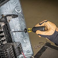 Klein Tools 6024K Slotted Screw-Holding Screwdriver, 1/4-Inch Split-Blade Flat Head Driver, Positive Gripping Action