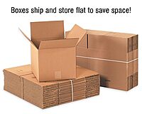 BOX USA 20 Pack of Flat Corrugated Cardboard Boxes, 20" L x 20" W x 2" H, Kraft, Shipping, Packing and Moving