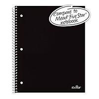 Office Depot® Brand Stellar Poly Notebook, 8-1/2" x 11", 1 Subject, College Ruled, 100 Sheets, Black