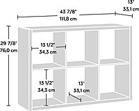 Sauder Select 44inH 6-Cube Organizer Storage Bookcase