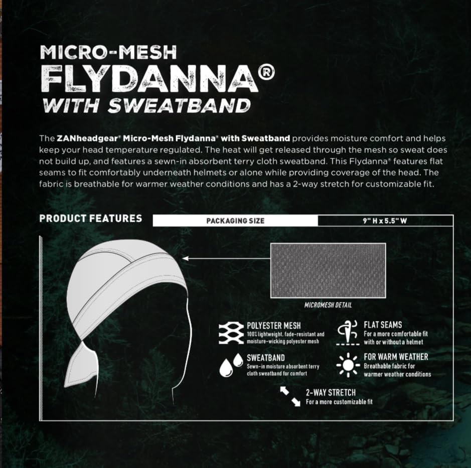 ZANheadgear Flydanna 6-Panel Bandanna Headwrap
