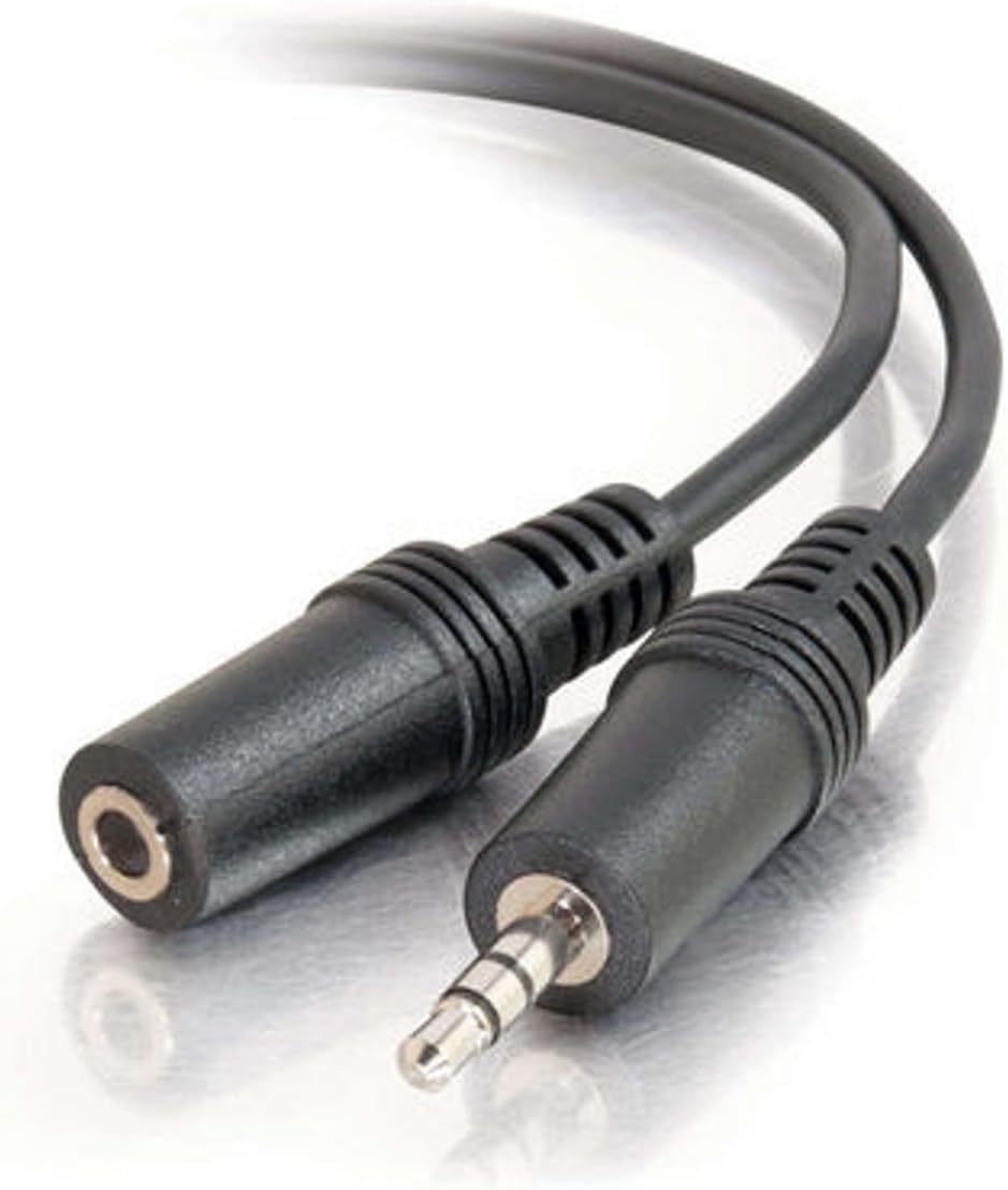C2G 25ft 3.5mm M/F Stereo Audio Extension Cable - Mini-phone Female Stereo - Mini-phone Male Stereo - 25ft - Black