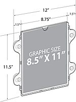 Azar Displays Vertical/Horizontal Sign Frames with Suction Cups, 8 1/2inx11in, Clear, Pack of 2