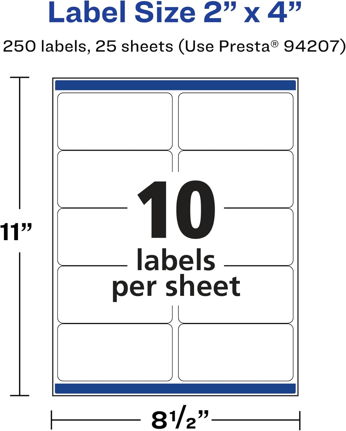 AVERY Durable Waterproof Rectangle Labels, Sure Feed Technology, 2" x 4"