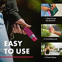 SABRE Jeweled Pepper Spray with Snap Clip, Maximum Strength