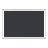 Magnetic Chalkboard with Decor Frame 30 x 20 Black Surface White Wood Frame