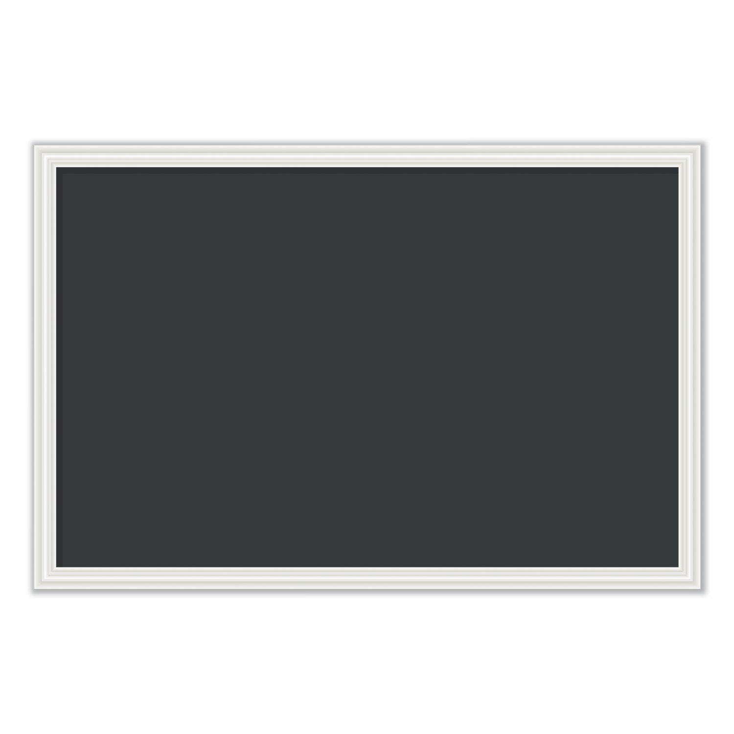 Magnetic Chalkboard with Decor Frame 30 x 20 Black Surface White Wood Frame