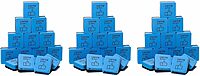 Charles Leonard Mini Whiteboard Erasers, 2in x 2in, Blue/Black, 15 Erasers Per Pack, Set Of 3 Packs