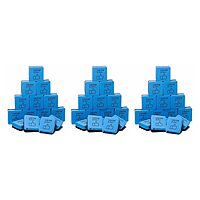 Charles Leonard Mini Whiteboard Erasers, 2in x 2in, Blue/Black, 15 Erasers Per Pack, Set Of 3 Packs